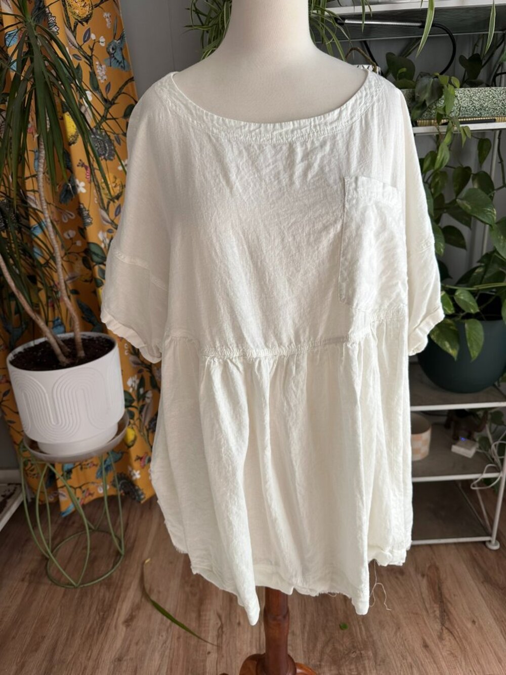 Free People We The Free White Oversized Tunic Top XL Boho Flowy - Picture 4 of 12